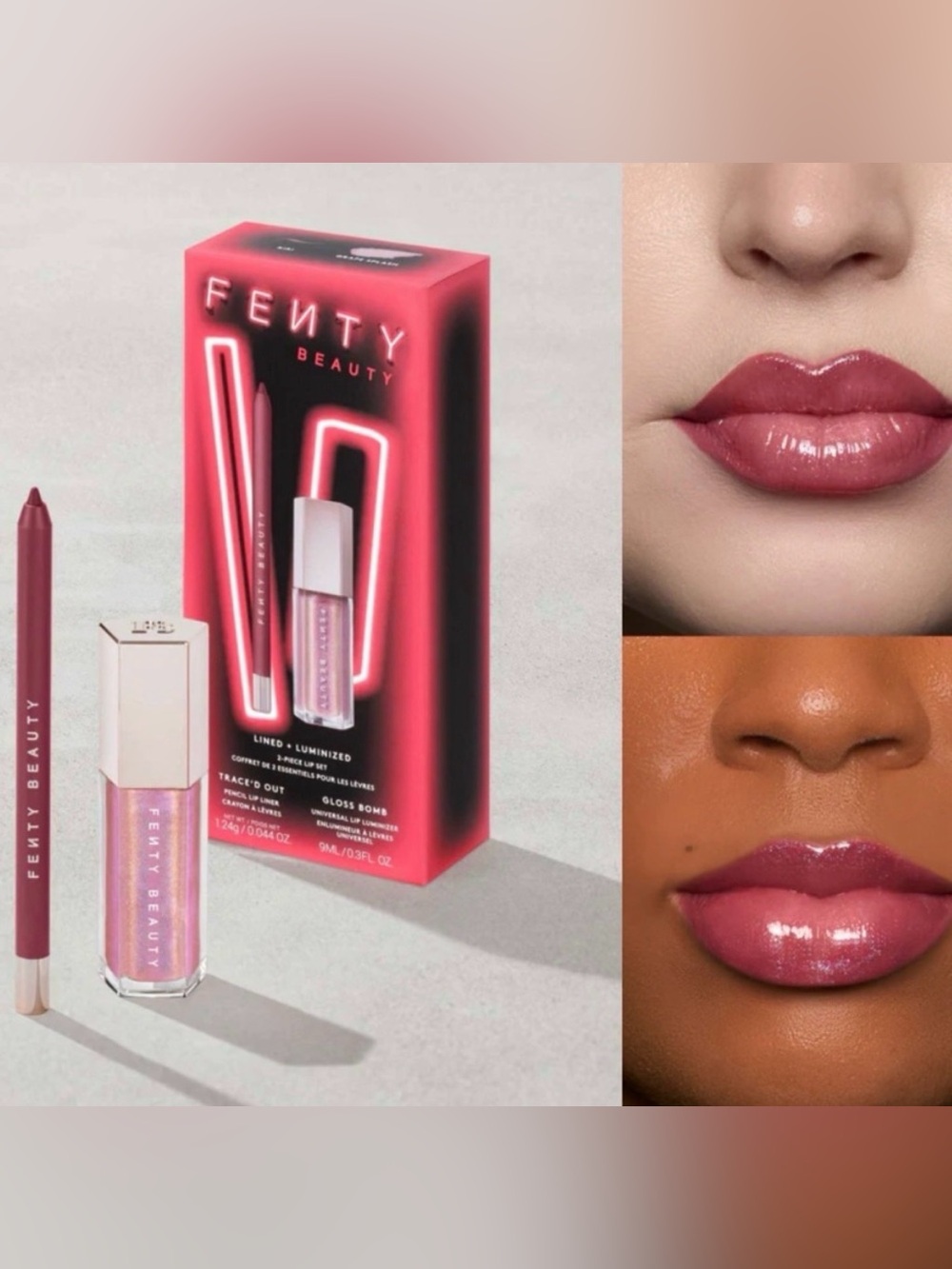 Fenty Beauty Lined + Luminized 2-Piece Lip Set BNIB LIMITED EDITION